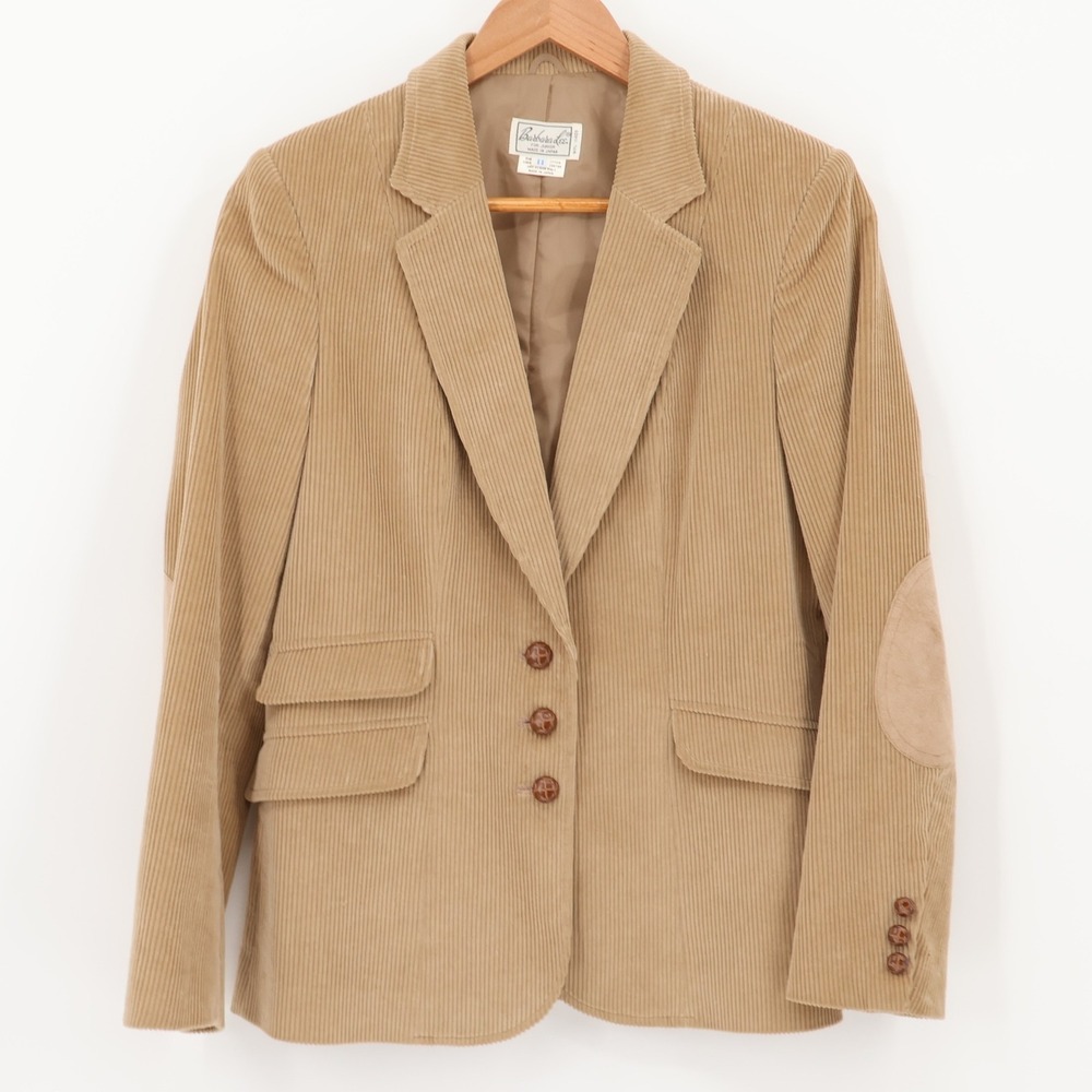 Vintage‎ 70s Barbara Lee Corduroy Blazer Womens Preppy Academia Tan Size 11